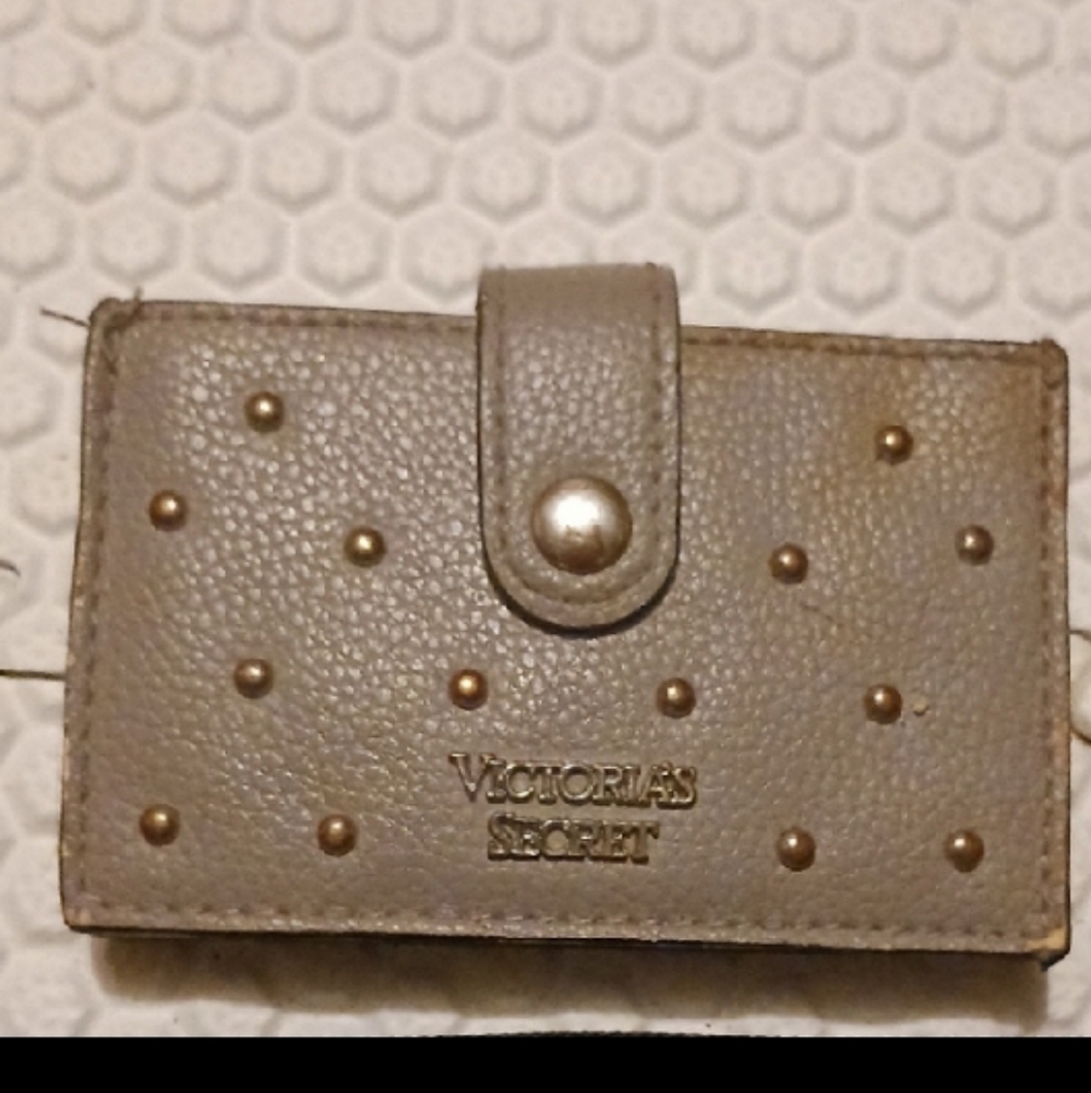 Victoria's Secret Taupe Studded Compact Wallet